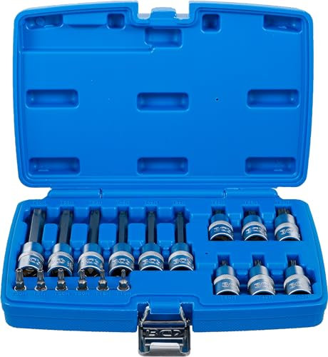 BGS Jeu de douilles à embout - Carré 1/4 / 1/2 - Profil en T avec alésage 5174