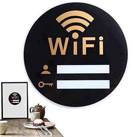 Panneau WiFi – Panneau de code WiFi | Panneau WiFi autocollant en acrylique résistant à l'usure pour cinéma salle à manger Zorq