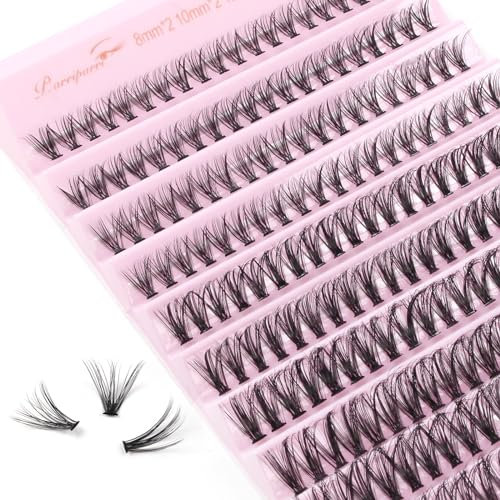 Parriparri Extension Cils Volume Russe Individuel Extension Cils 200pcs 30D C Curl Faux Cils Naturel Cluster Lashes Bouquet Cils Extensions de Cils Professionnel