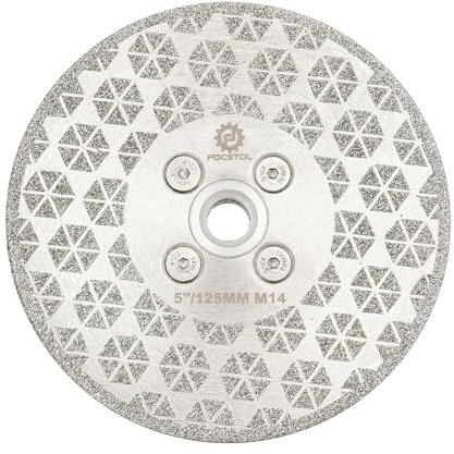 Diamant Trennscheibe 125mm - FOCSTOL Einseitiges Diamantscheibe mit M14 Flansch für Granit Marmor Porzellan Keramik Fliesen