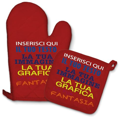 Gruppo Veneziano - set Guanto+Presina personalizzabile - Personalizza Ora il tuo set da cucina Guanto+Presina - 100% made in italy