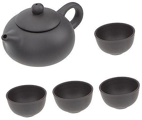 BESTonZON 1 Set Purple Clay Teapot Mini Water Kettle Purple Cups Ceramic Clay Kung Fu Teapot Tea Kettle Cups Porcelain Teapot and Cup Set Purple Clay Black Tea Pot Cup Kit Tea Kettle Set