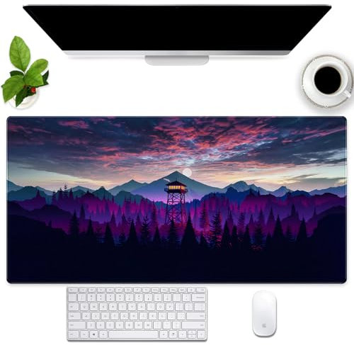 Fantasy-Mauspad, großes Gaming-Mauspad, voller Schreibtisch, Computer-Pad, Anime-Art-Schreibtischunterlage, Tastatur und Mauspad mit genähten Kanten, 80 x 40 cm, rutschfest, waschbar, farbecht