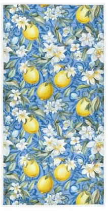 CHIFIGNO Handtücher mit gelben Zitronen und weißen Blumen, weiches Gesichtshandtuch, dekoratives Badetuch, Mehrzweck-Badetuch für Badezimmer, Fitnessstudio, Spa, Workout, 76,2 x 38,1 cm