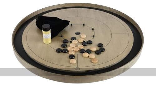 Tracey 'Grey Rock' Crokinole Board - Tournament Board - Dark Grey Ditch and Hole - 26 Disks - Handmade in Canada