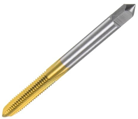 QUARKZMAN Metrisches Gewindebohrer M6 x 1 H2 100mm Extra lang, Titanbeschichtet, M35 Hochgeschwindigkeitsstahl, Gerade Nut, Schraubgewinde-Fräsmaschinen-Gewindebohrer