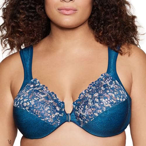 Glamorise Wonderwire Front-Closure Underwire Bra 1245 (Women's & Women's Plus) Dark Denim