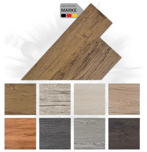 DELUKE® Vinylboden PVC-Dielen selbstklebend wasserfest | 2mm Stärke, Rutschfest | Laminat Vinyl Bodenbelag Laminatboden Dekor-Dielen Fußbodenlaminat Boden Planken Dielenboden | Walnussbraun, 2,51 m²