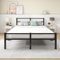 MOFLUT King Size Bed Frame with Storage, 5ft Bed Frames King Size with Headboard and Footboard, Mattress Base,Strong Metal Slat Enhanced Support Stable Noise Free,Easy Assembly,Black Bed frame