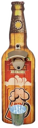 Décapsuleur mural – Ouvre-boîte mural – Décapsuleur avec récupérateur de capsules – Décapsuleur mural vintage – Convient pour les hommes et les amateurs de bière