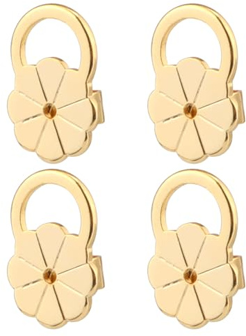 4pcs Fermoirs de Boucles d'Oreilles pour Oreilles Tombantes, Clous Grands Fermoirs de Boucles d'Oreilles pour Boucles d'Oreilles Lourdes Supports de Support de Boucles d'Oreilles (Or)