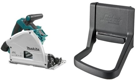 Makita DSP600ZJ Akku-Tauchsäge 56mm 2x18 V (ohne Akku, ohne Ladegerät) im MAKPAC & Snickers Workwear Hammerhalter TPE, 9716, Robuster Hammerhalter aus extraleichtem TPE Material