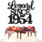 SYKYCTCY 1 Pack Legend Since 1955 Cake Topper Glitter Happy 70th Birthday Cake Pick 70 Fabulous Cake Decorations for Cheers to 70th Birthday Wedding Anniversary Party Supplies (Black, 70th)