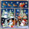 decalmile Weihnachten Fensteraufkleber Schneemann Rentier Fenster Abziehbilder Weihnachtsmann Weihnachtsbaum Anti-Kollision Fensterfolie Statische Aufkleber Schaufenster Vitrinen Glasfronten