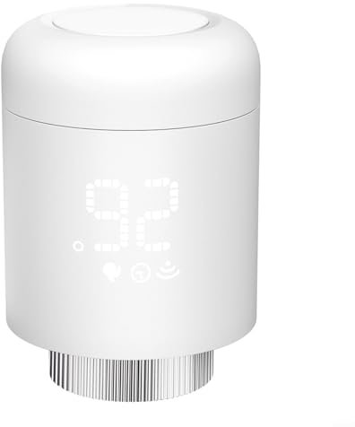 Termostato inteligente para radiador Tuya para válvula termostática inteligente inteligente, válvula de radiador inteligente adicional WiFi con bloqueo para niños