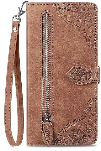 NEXCURIO Handyhülle für Apple iPhone 16 Pro Max Hülle Klappbar mit Kartenfäch Ständer Klapphülle Schutzhülle Leder Wallet Flip Case Cover Tasche Handytasche Stoßfeste - Braun