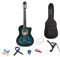 Hochwertige Akustikgitarre mit Nylonsaiten für Anfänger und Fortgeschrittene, Blau