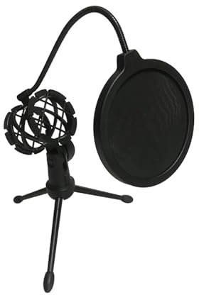 JMORCO Bras Micro Support de Microphone de Bureau Pliable, trépied de Micro avec Support Anti-Choc, Support de Microphone Universel à col de Cygne Portable
