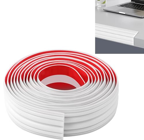 JUNART Tischkantenschutz, 2cm×400cm, Weicher Antikollisionsstreifen, Kanteneckenschutz, Geeignet für Möbel, Kindersicherheit, Wandecke, Fenster(Weiß)