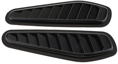 2 coperture per griglia di ventilazione laterale del cofano del cofano di aspirazione del flusso d'aria, colore nero