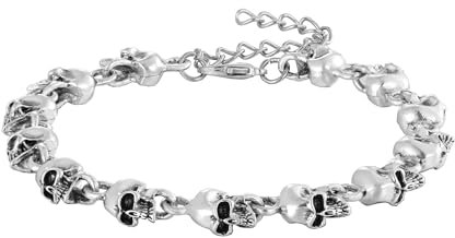 JJDreams Herren Punk Biker Totenkopf Armband Edelstahl Gotik Rock Skull Männerarmband Geschenk für Männer Familie Freund