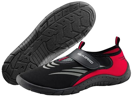 Aqua Speed 27 modische Aqua Schuhe + Microfaserhandtuch | Herren | Damen | Jungen | Mädchen | Jugendliche | Profilsohle, Farbe:27 Aqua Shoe - D, Größe:43