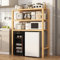 Mini Refrigerador Madera Maciza con Almacenamiento, Estante Organizador Cocina Resistente 4 Niveles, Mesa Soporte for Horno Microondas 90cm X 50cm for Dormitorio, Apartamento, Oficina, Dormitorio