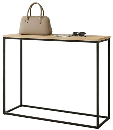 DanDiBo 96636 Table console étroite en métal Noir 100 x 80 x 30 cm Table d'appoint Table d'appoint Table d'appoint Table de couloir Table basse