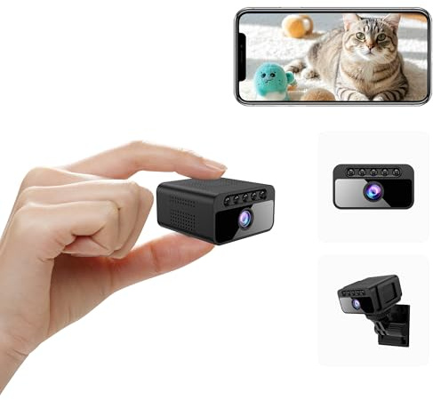 AOBOCAM Cámara Espía Oculta 4K con Visión Nocturna y WiFi - Cámara Vigilancia Interior Inalámbrica con Detección de Movimiento AI, Ángulo 150° y Almacenamiento en Nube (ES-W06)