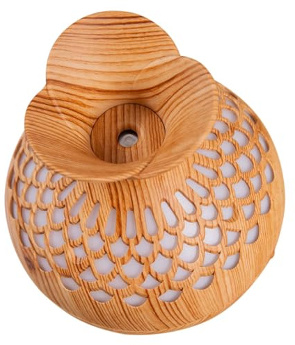 HOLIDYOYO USB Aromatherapie Diffuser Vintage Holzoptik USB Luftbefeuchter Leise Aromatherapie Vernebler mit Stillem Betrieb für Zuhause Büro Yoga