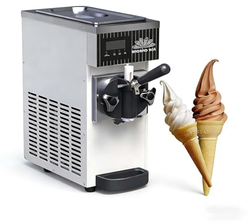 CUTANGELAR Heladera De Mostrador De 450 W, Máquina Para Hacer Helados Cremosos De Un Solo Sabor Con Pantalla LCD, Con Un Rendimiento De 80-100 Bloques/h, Ideal Para Restaurantes.(Cream)