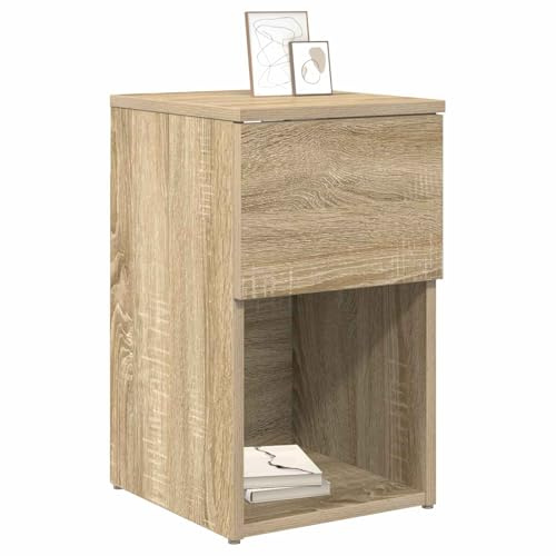 vidaXL Bettschrank Sonoma-Eiche 29 x 31,5 x 49 cm Holzwerkstoff, Schlafzimmermöbel, Moderne Stauraum-Lösung, minimalistischer Schrank, schicker Nachttisch, Holz-Tisch und praktische Deko