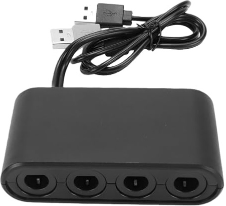 Bewinner Game Controller Adapter Fit for GameCube Controllers and Fit for Switch 2, 4 Port Converter Cable with Vibration Support, Plug and Play, Gaming Accessory for Wii and PC, 3 Mode Hub