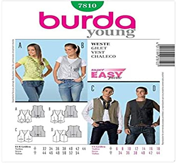 Burda Schnittmuster 7810 Weste f?r Sie & Ihn Gr. D 32-44, H 44-54