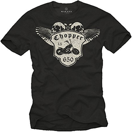 MAKAYA Biker Motorrad T-Shirt Chopper Ls650 Schwarz Größe S-XXXL