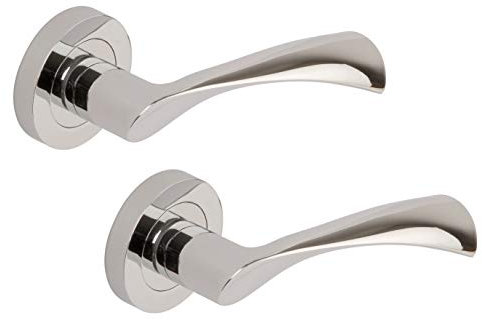 Excel Flex Passage Door Handles, Polished Chrome, Round Rose