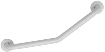 Croydex AP501322 Stainless Steel White Safety Support Rail Angled Grab Bar for Bathroom
