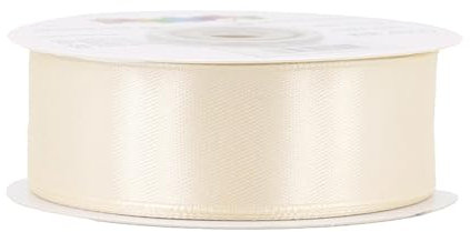 Satinband 25mm x 25m Rolle - FARBAUSWAHL in 3/6/12/18/25/38/50/75/100mm - farbecht & waschbar - Schleifenband für Hochzeit - Geschenkband zum Verpacken Dekorieren Basteln - Champagner 815