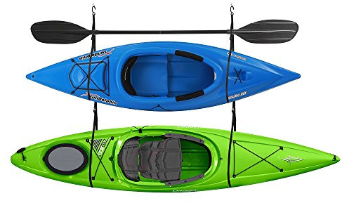 RAD Sportz Double Kayak Storage Straps Garage Canoe Hangers with 100 lb Capacity, Black