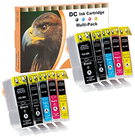 D&C 10x Druckerpatronen Kompatibel für Canon PGI-5 CLI-8 für Canon Pixma iP3300 iP3500 iP4200 iP4200x iP4300 iP4500 iP4500x iP5200 iP5200r iP5300 iP6600 iP6700 iX4000 iX5000 MP500 MP510 MP520 MP520x