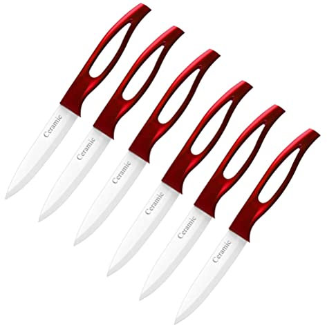 Steakmesser, Keramik, sehr scharf, 6 Stück