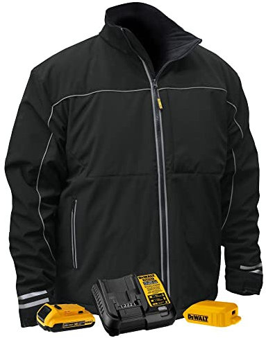 DEWALT DCHJ072 Heated Lightweight Soft Shell Jacket Kit with 2.0Ah Battery and Charger