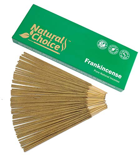Natural Choice Frankincense Incense Sticks 100 Grams, Low Smoke Traditional Incense Sticks Made from Scratch, Never Dipped