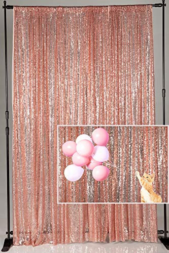 Kate 4x7ft/1,25 x 2,2 m Pailletten Stoff Dekoration Hochzeit Roségold Hintergrund Fotografie Hochzeitsfeier Dekoration Pailletten Glitter Hochzeit Fotografie Stand