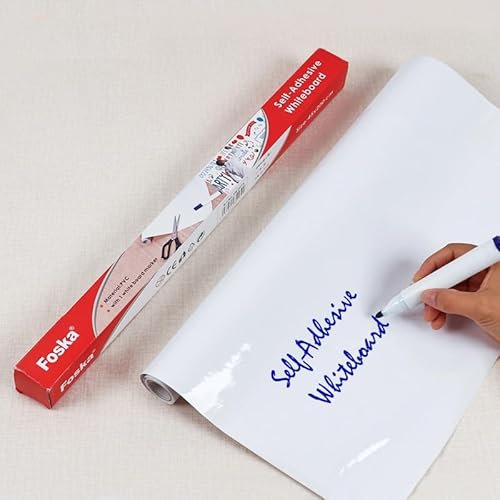First Stat Self Adhesive Whiteboard-Rolle mit Whiteboard Marker- 45cm x 2m