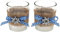 Tischdeko Oktoberfest Bayern 2 Teelichthalter Teelichtgläser Blau Weiß Enzian Party Deko