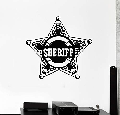 myrockshirt Wandtattoo Aufkleber Stern-Gesetz Sheriff-Abzeichen Polizei- für alle glatten Flächen UV&Waschanlagenfest Autoa