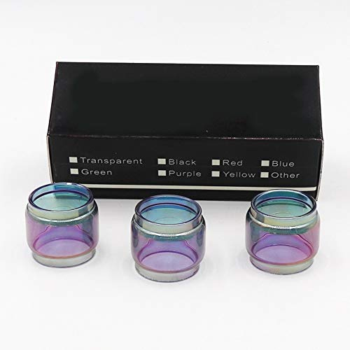 qingtian-ceg 3PCS r Ersatzglasrohr for SMOK TFV12 Prince 8ML Atomizer X-Priv Kit MAG Kit (Frei von Tabak und Nikotin) (Farbe : Rainbow)