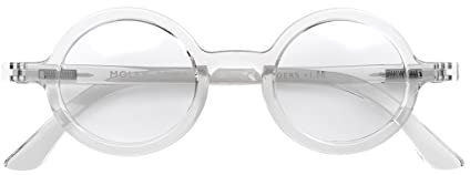 LONDON MOLE Brillen | Moley-Lesebrille | Runde | Coole Leser | Stilvolle | Herren Damen Unisex | Federscharniere | Transparent | + 2,5 Vergrößerung
