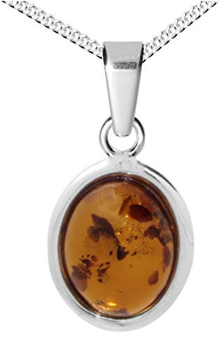Kette mit Anhänger - Classic 10x8 mm - Silber 925/000 - Bernstein